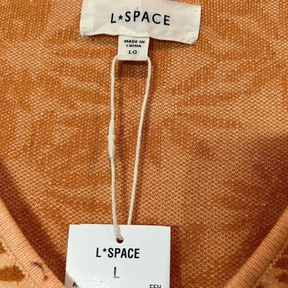 L*Space Anne Marie knit Mini Dress large women’s apricot / orange new w tags - Picture 3 of 6